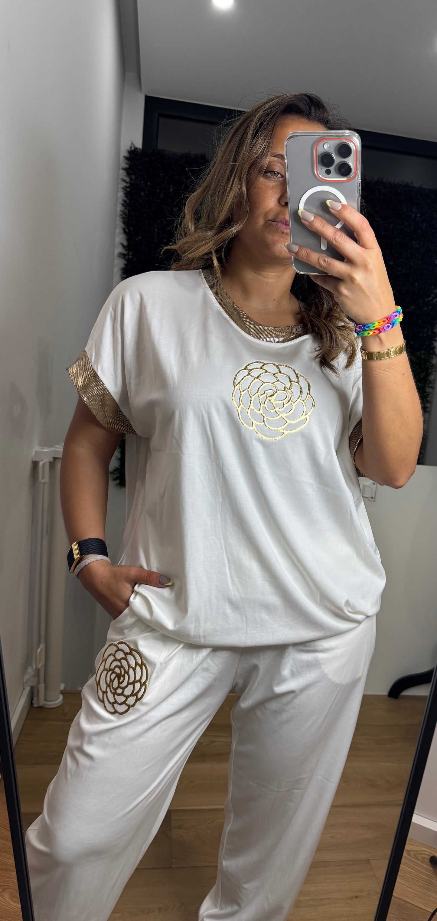 Conjunto Lycra Luxo Roseta