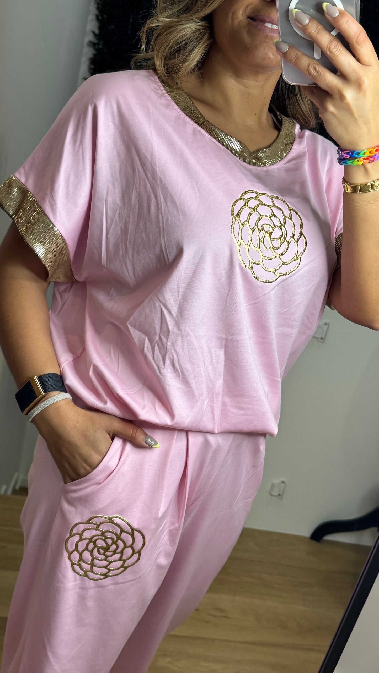 Conjunto Lycra Luxo Roseta