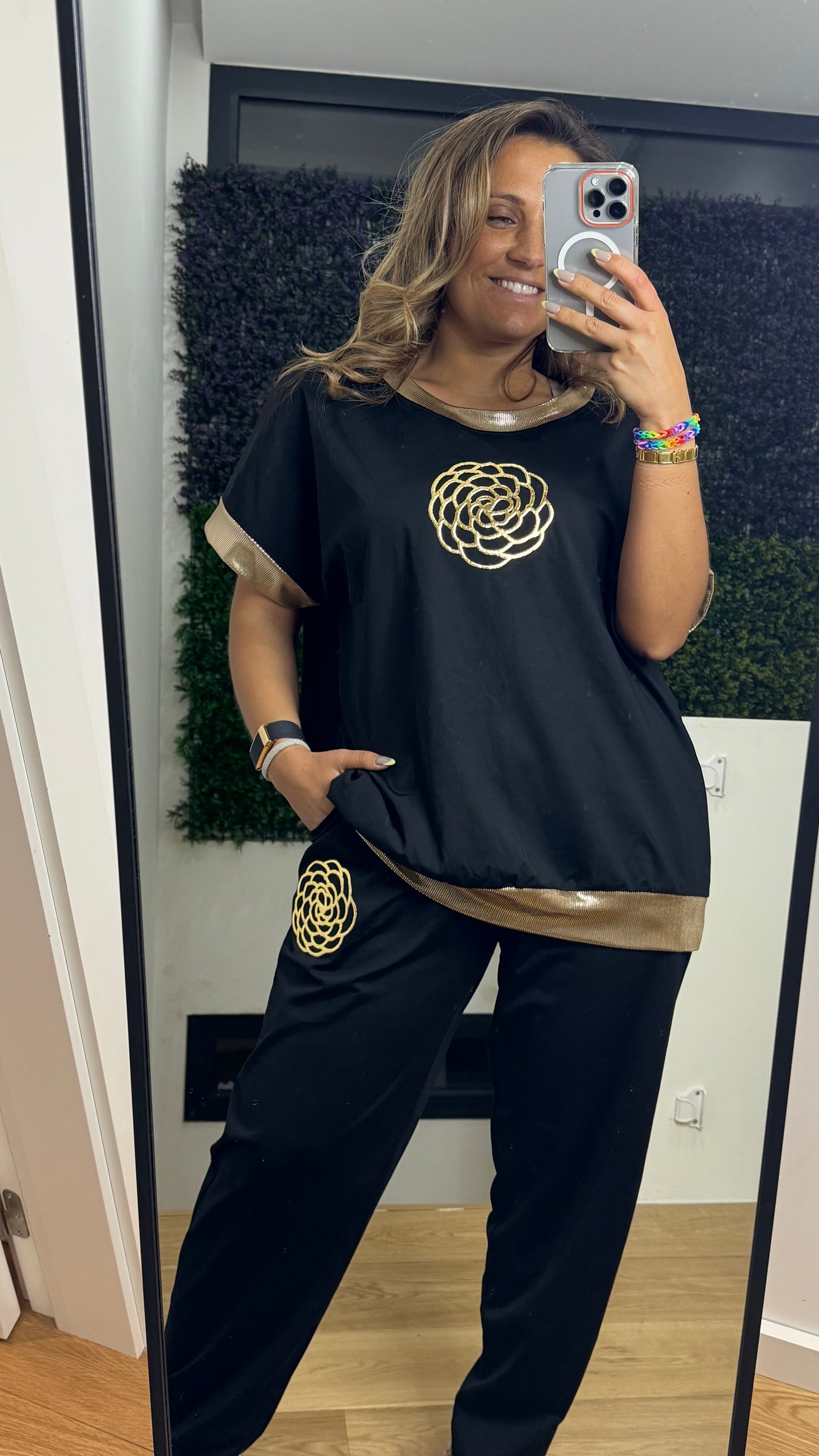 Conjunto Lycra Luxo Roseta