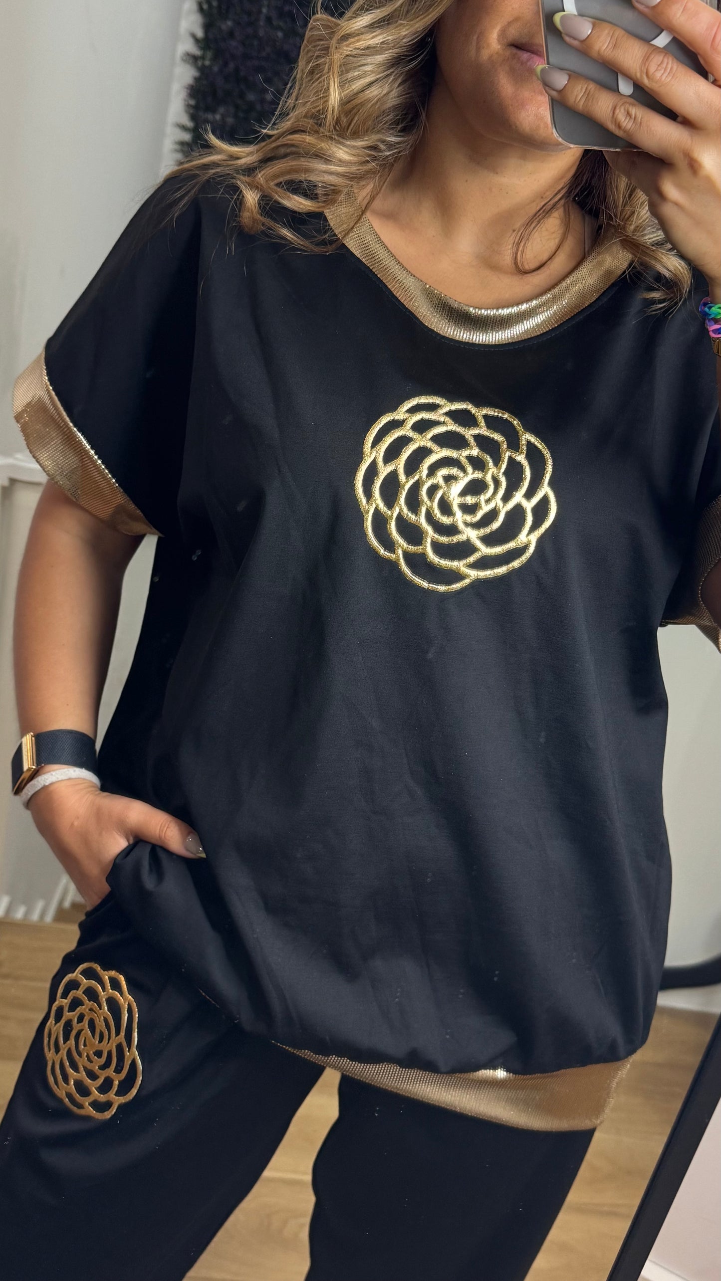 Conjunto Lycra Luxo Roseta