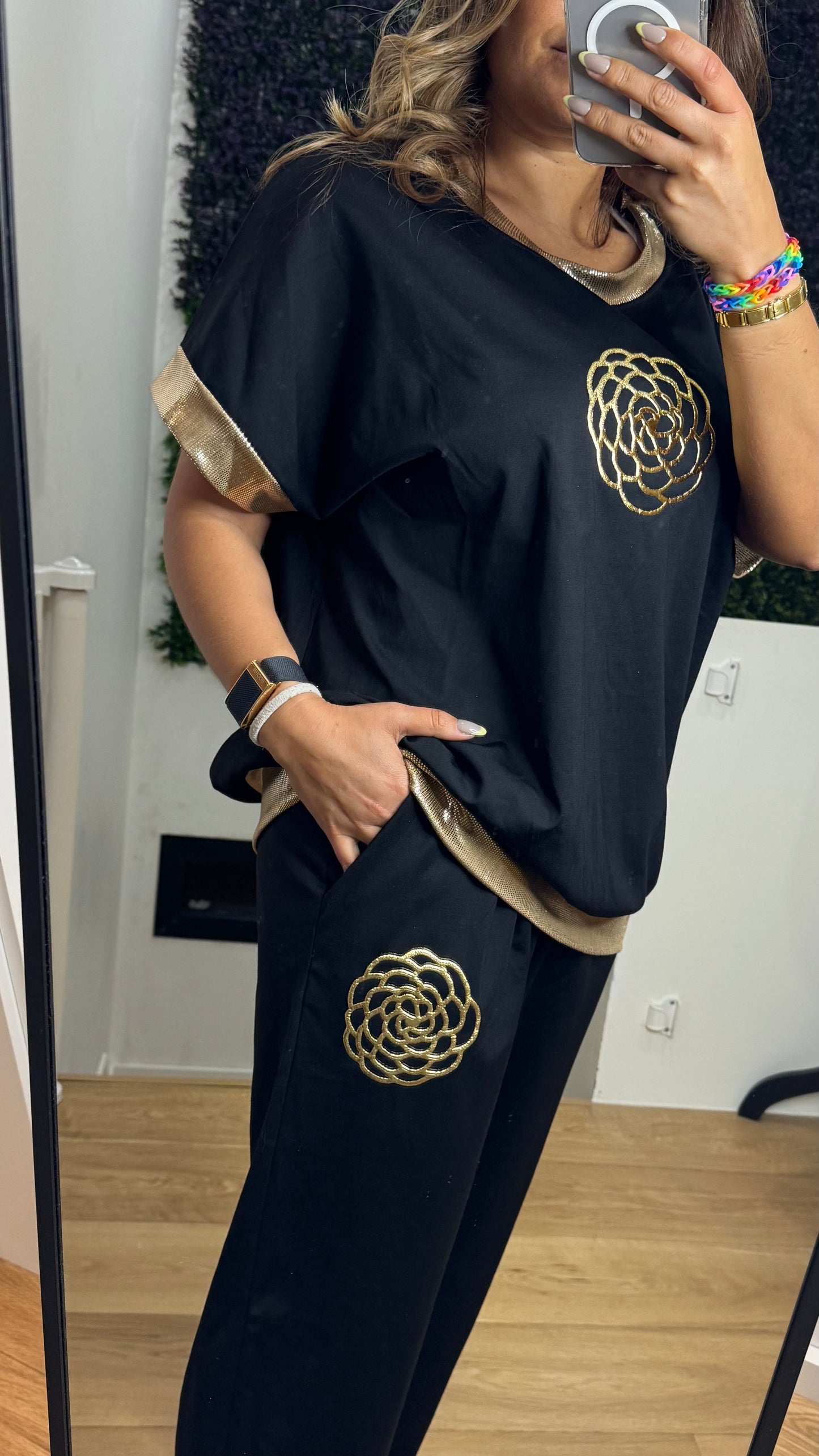 Conjunto Lycra Luxo Roseta