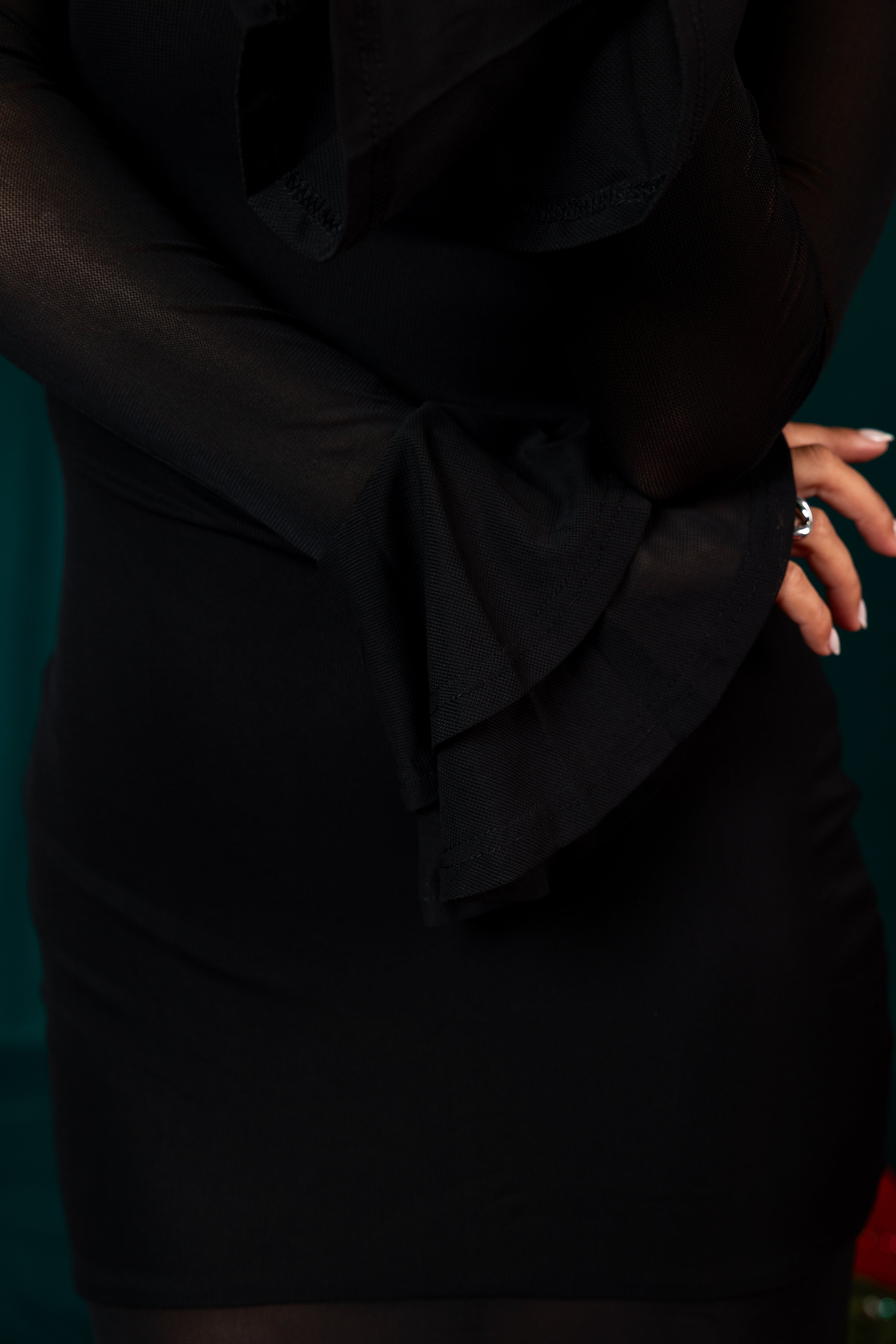 Vestido Noir Sensual Mesh