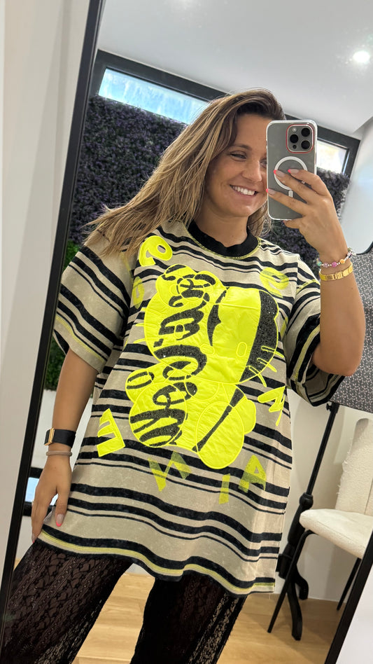 T-shirt Neon Kitty