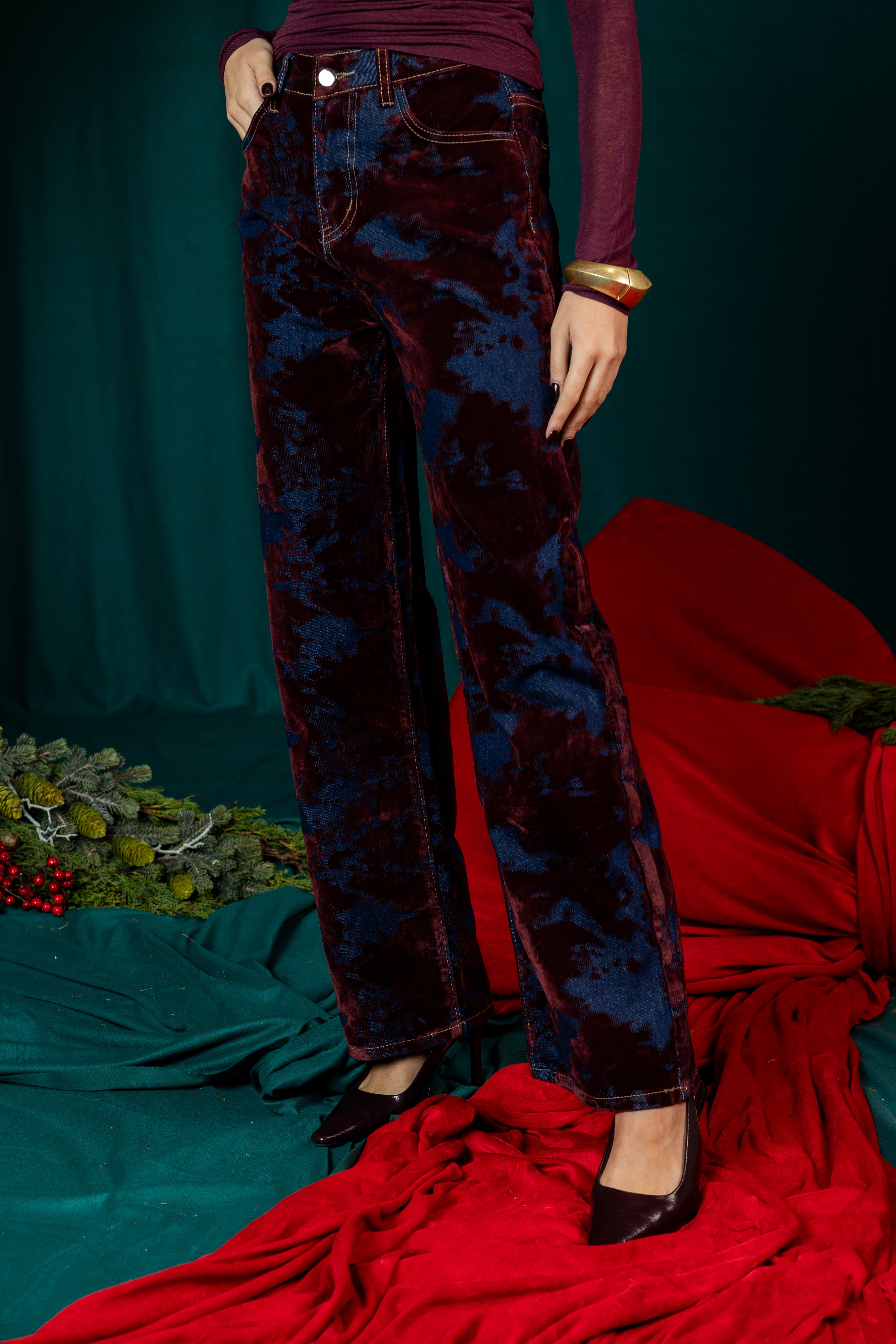 Calças Velvet Denim Aura