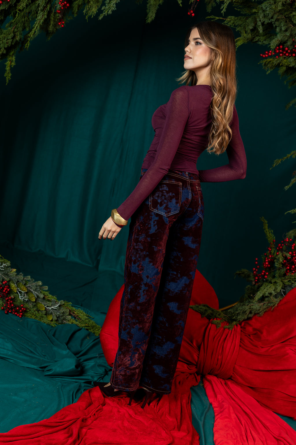 Calças Velvet Denim Aura