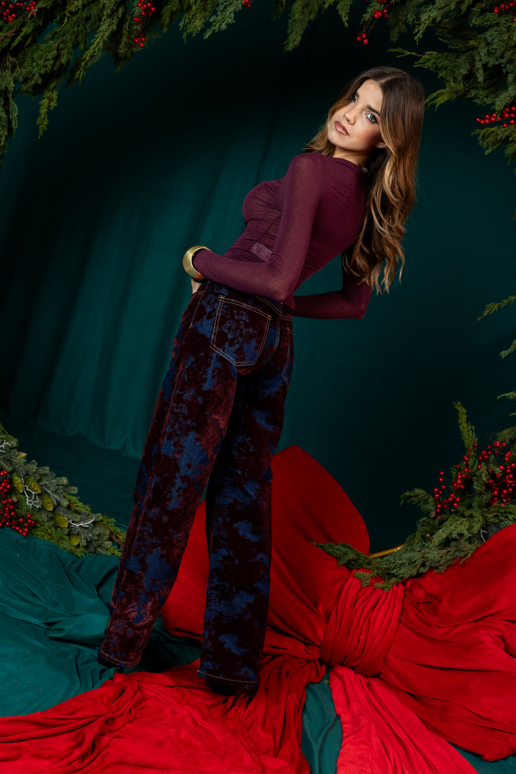 Calças Velvet Denim Aura
