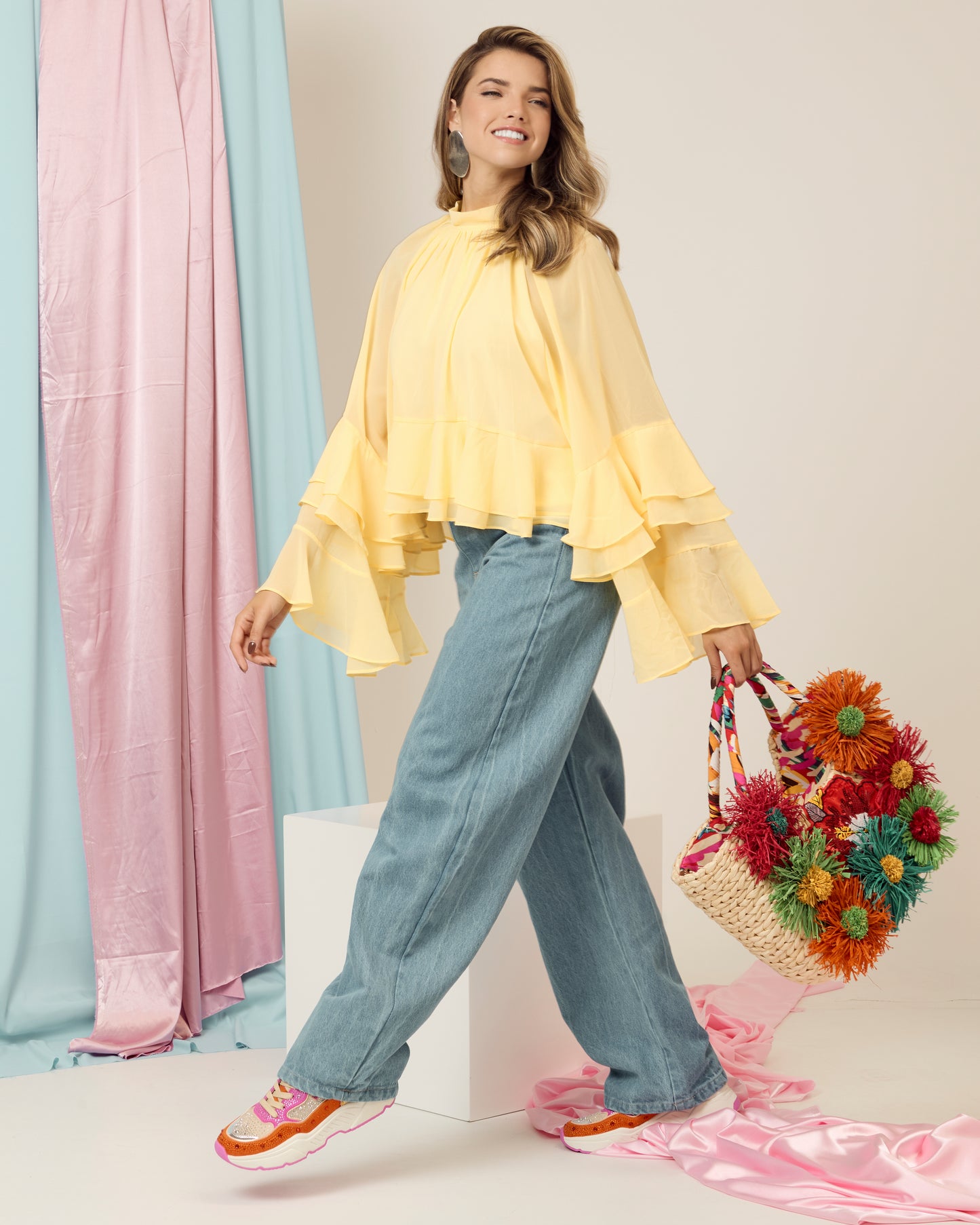 Calça WideLeg Denim Clássica