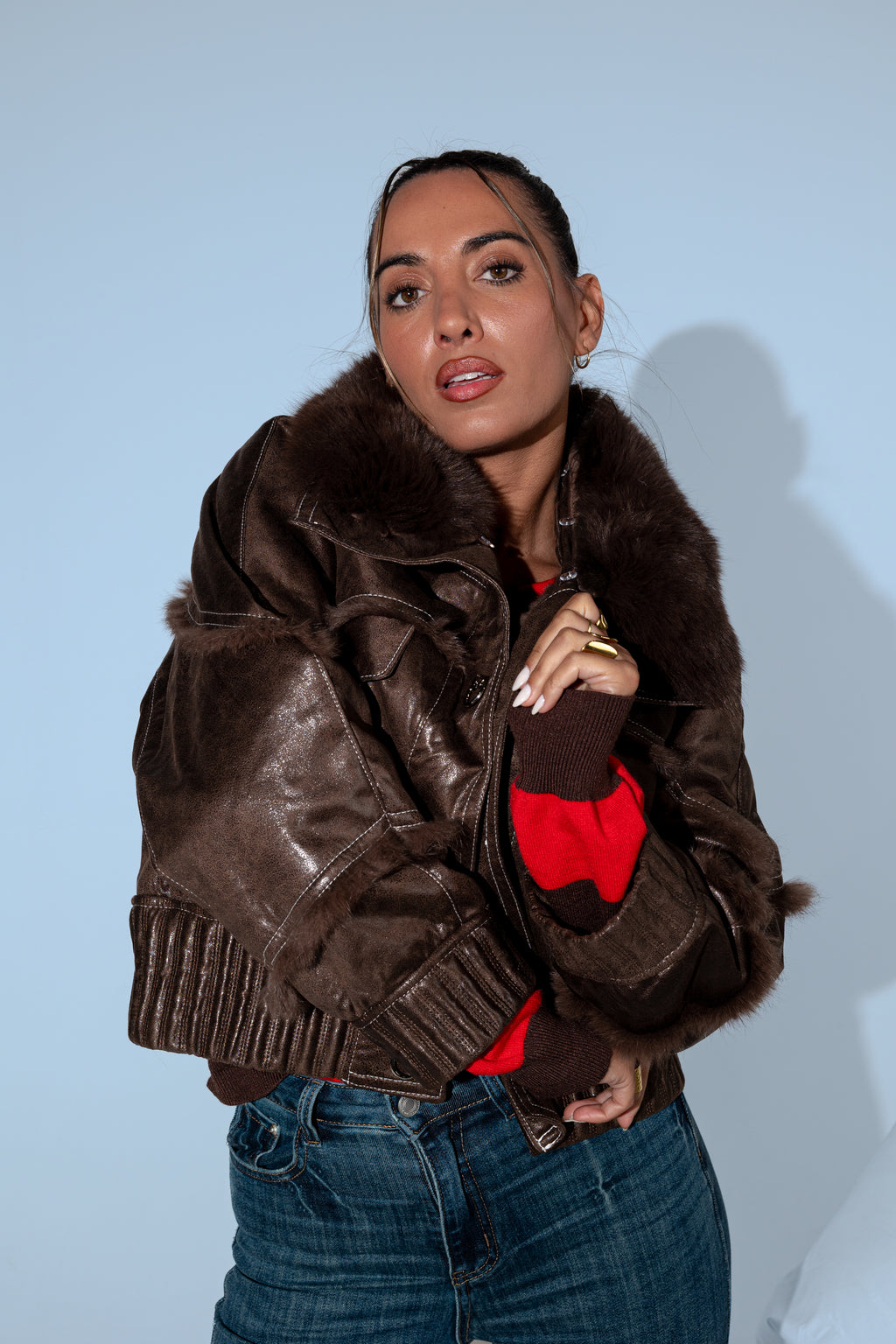 Casaco Fur Leather Brown