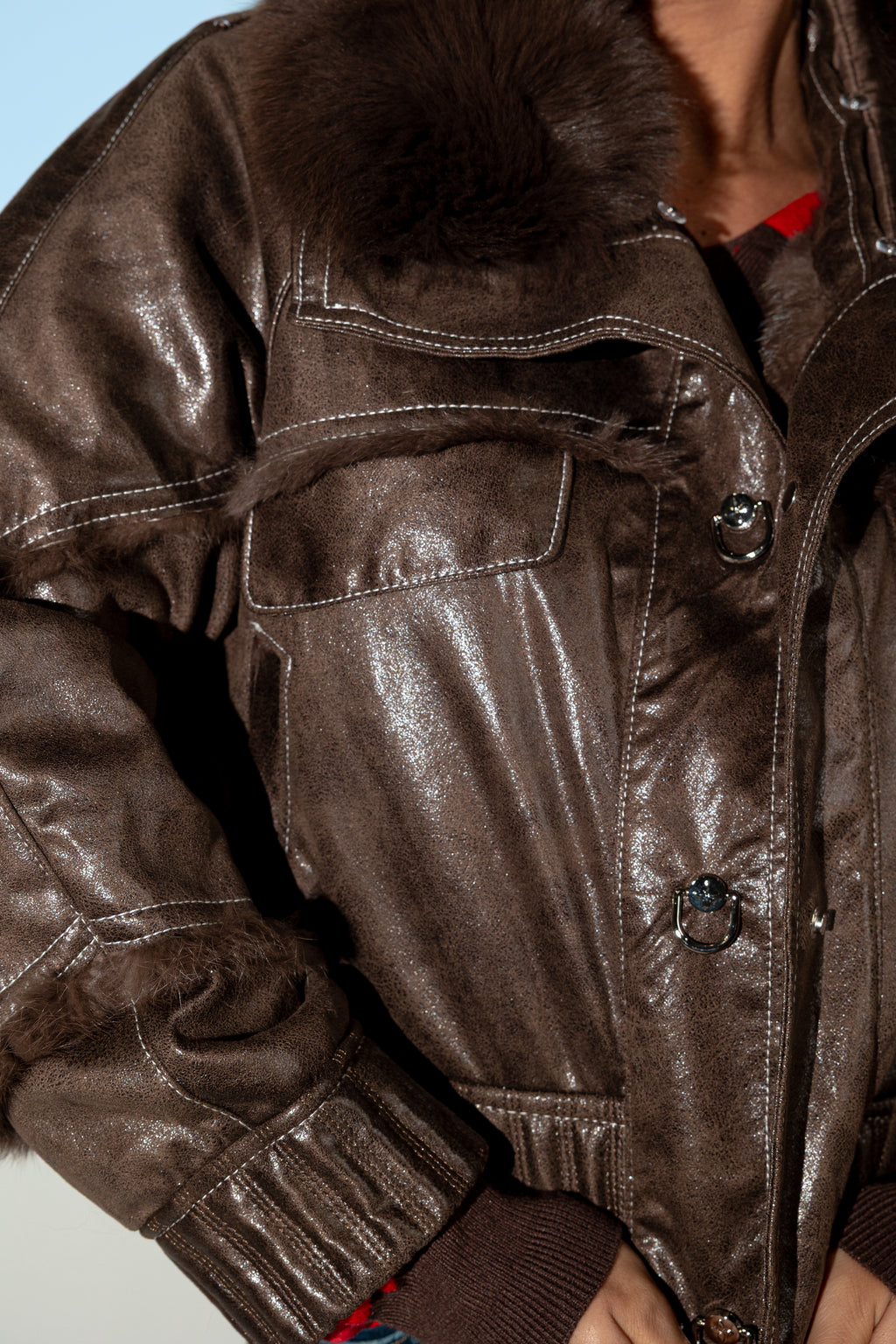 Casaco Fur Leather Brown
