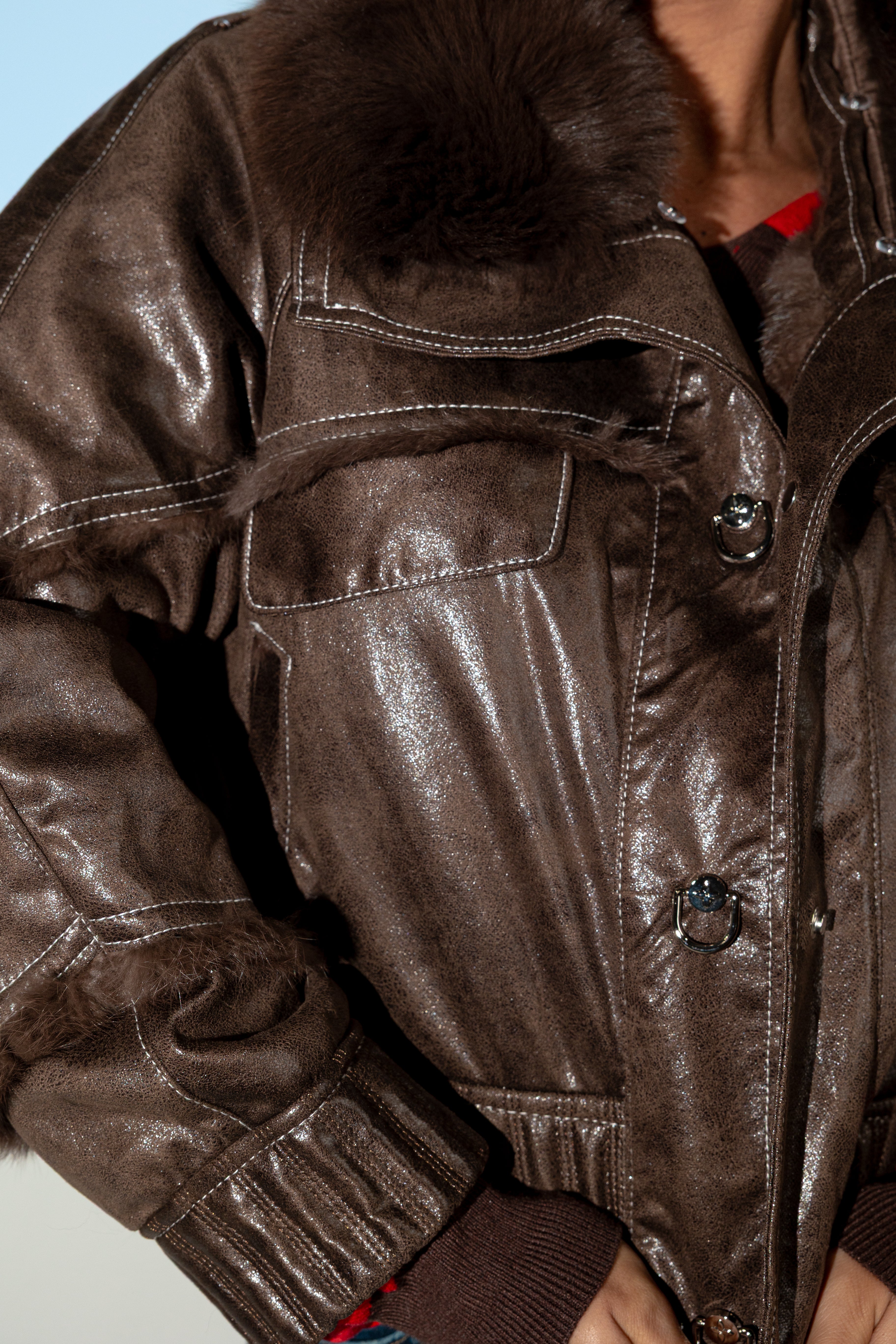 Casaco Fur Leather Brown