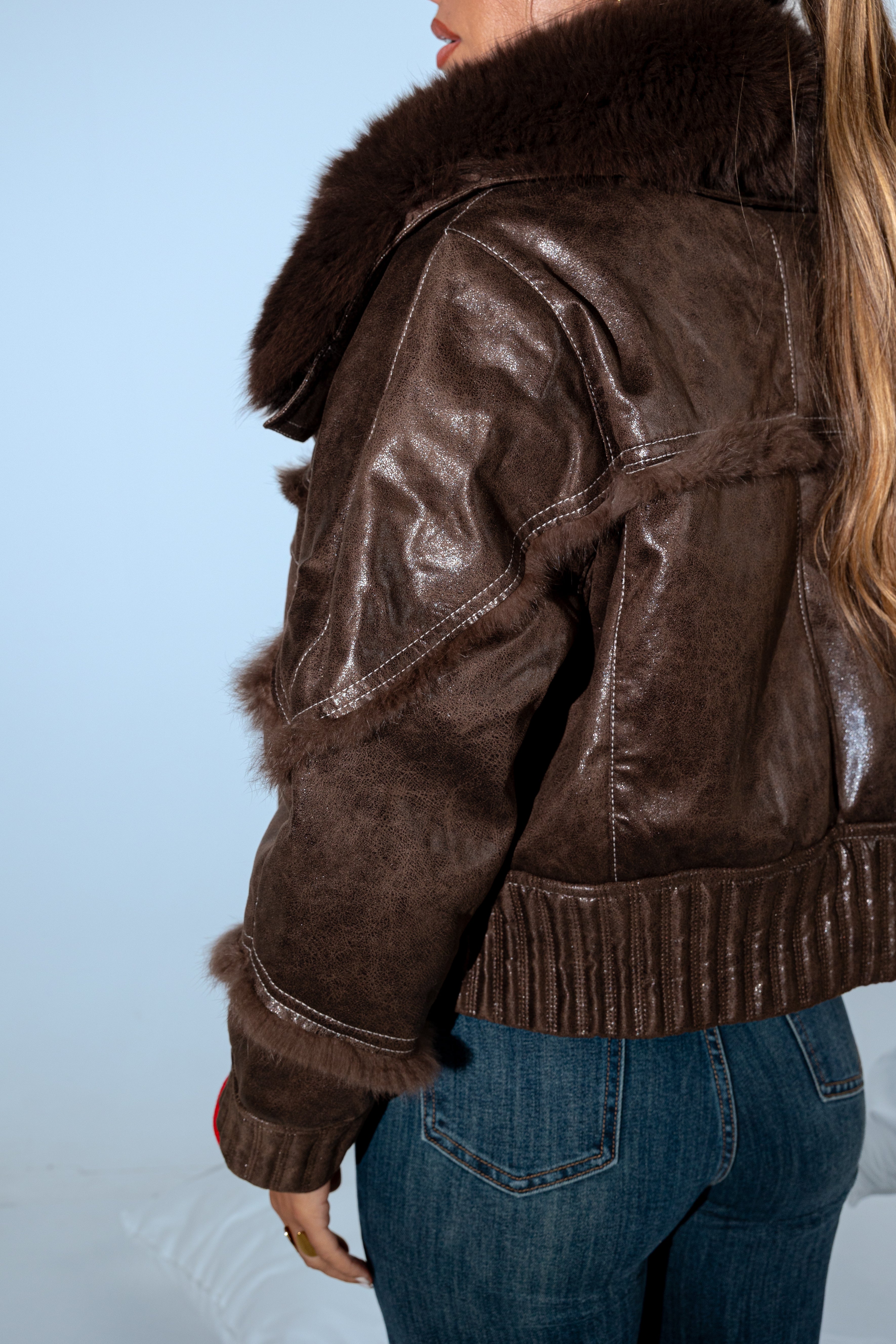Casaco Fur Leather Brown