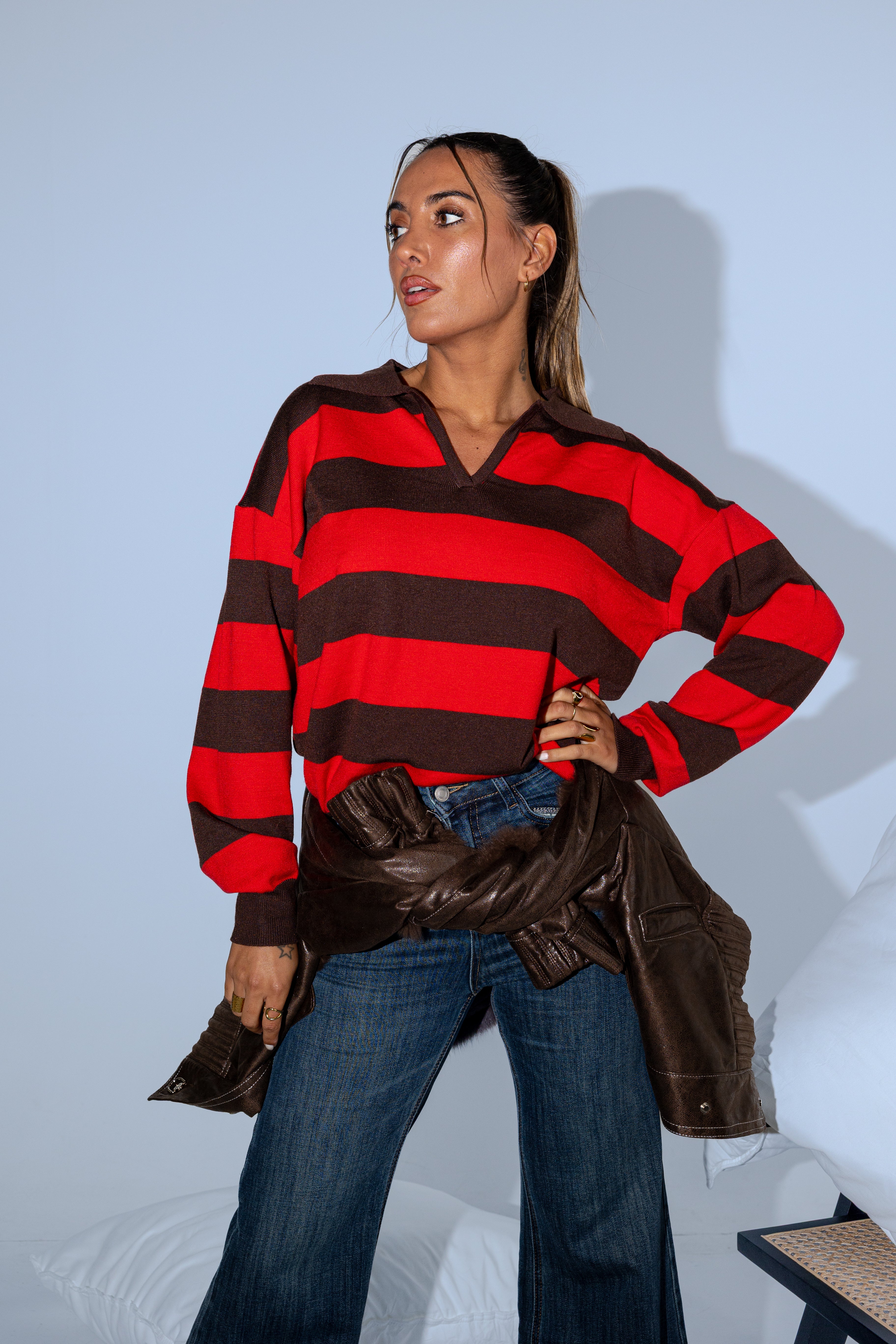 Knit Stripes Polo