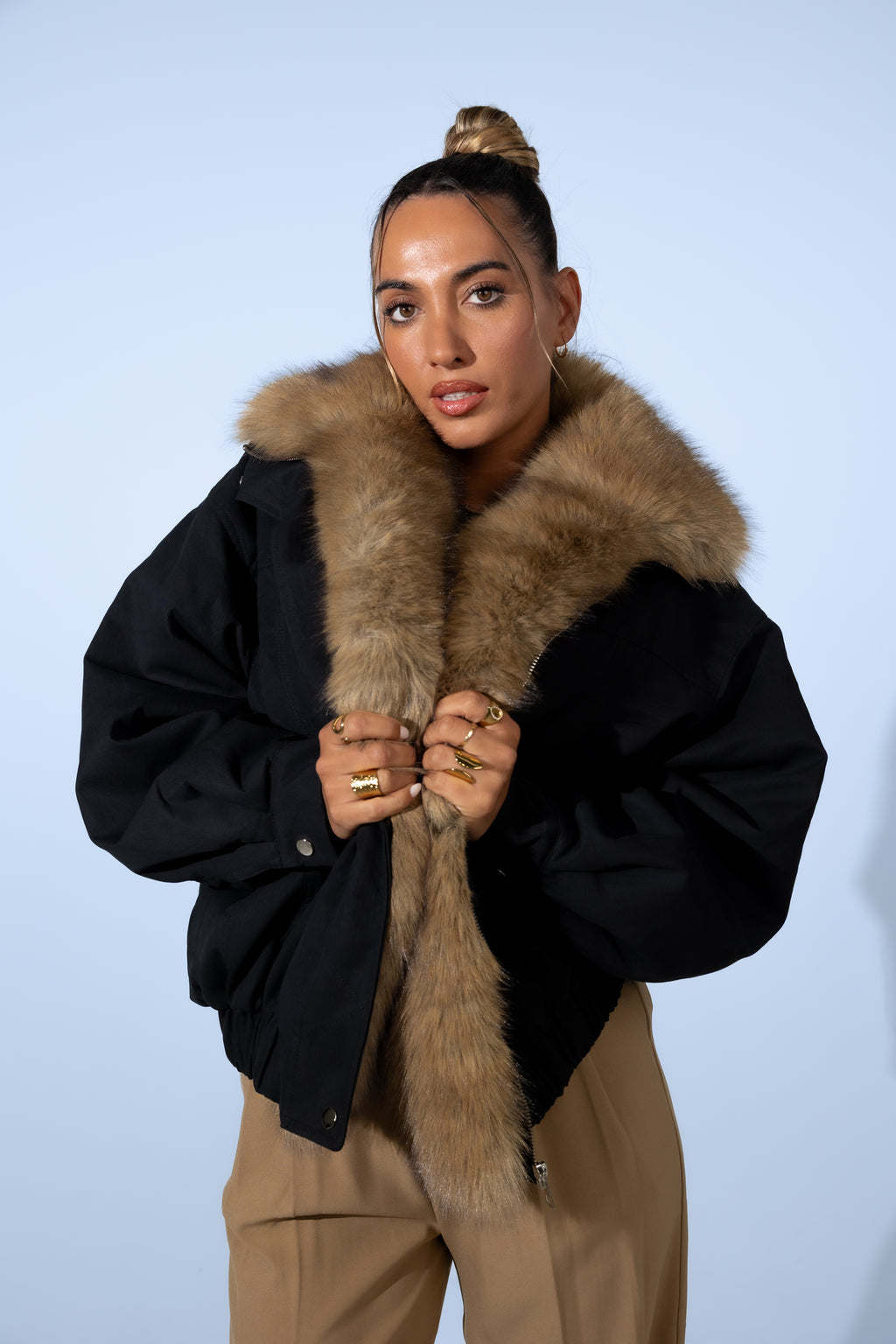 Casaco Black Fur Lining