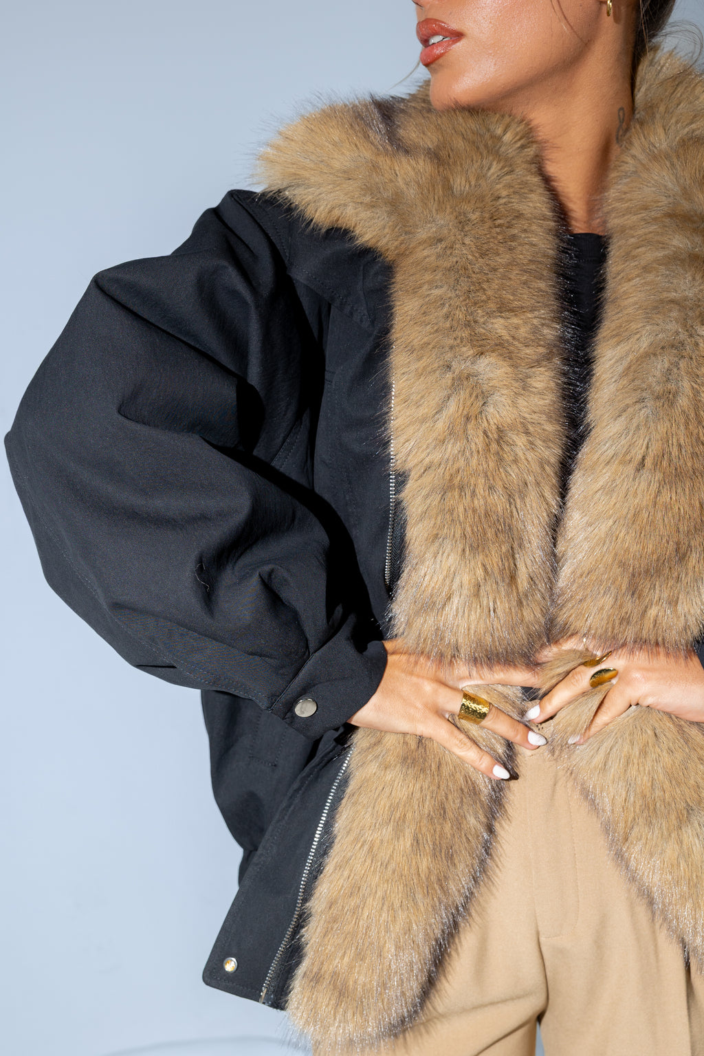 Casaco Black Fur Lining