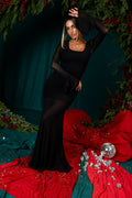 Vestido Noir Sensual Mesh