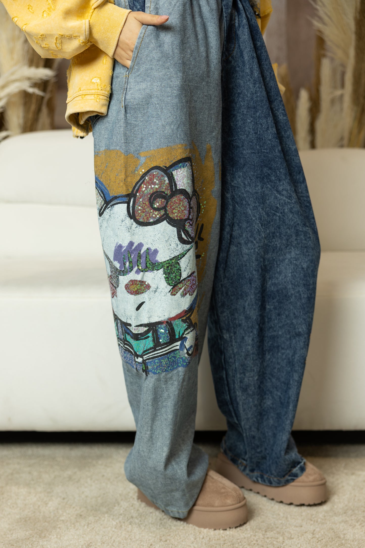 Jardineiras Denim Kitty Sparkle