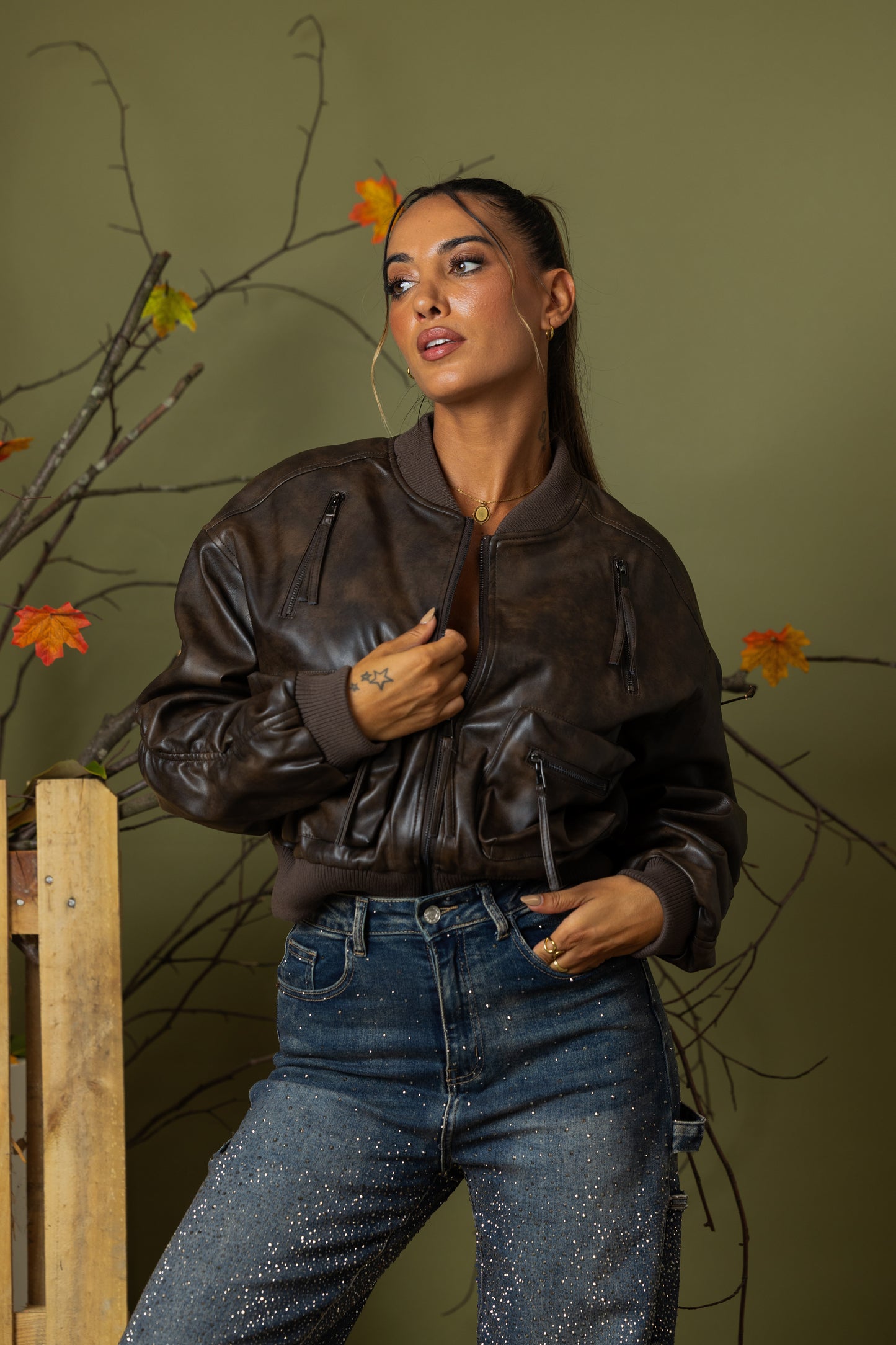 Casaco Crop Aviator Luxe